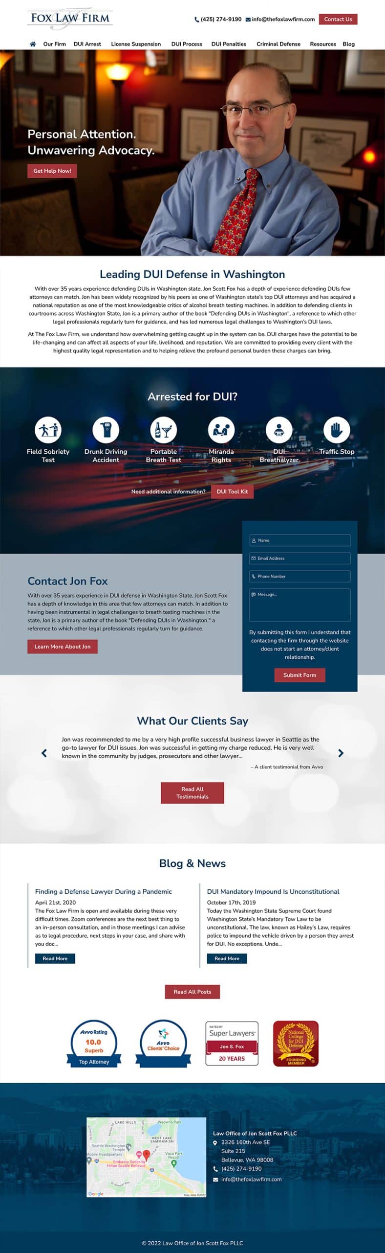 Law Firm Website Design for Law Office of Jon Scott Fox PLLC