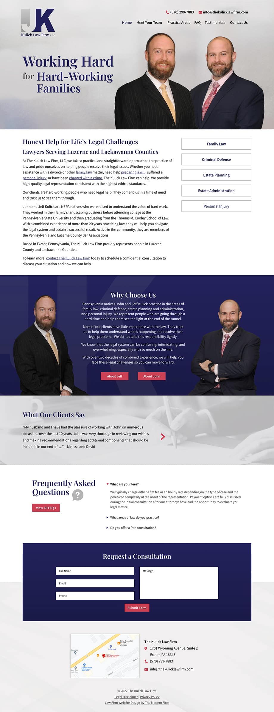 Law Firm Website Design for The Kulick Law Firm