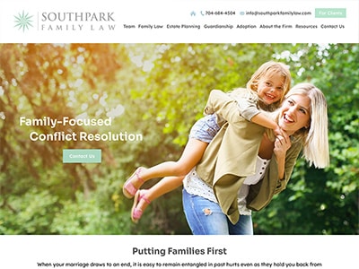 Law Firm Website design for Southpark Family Law