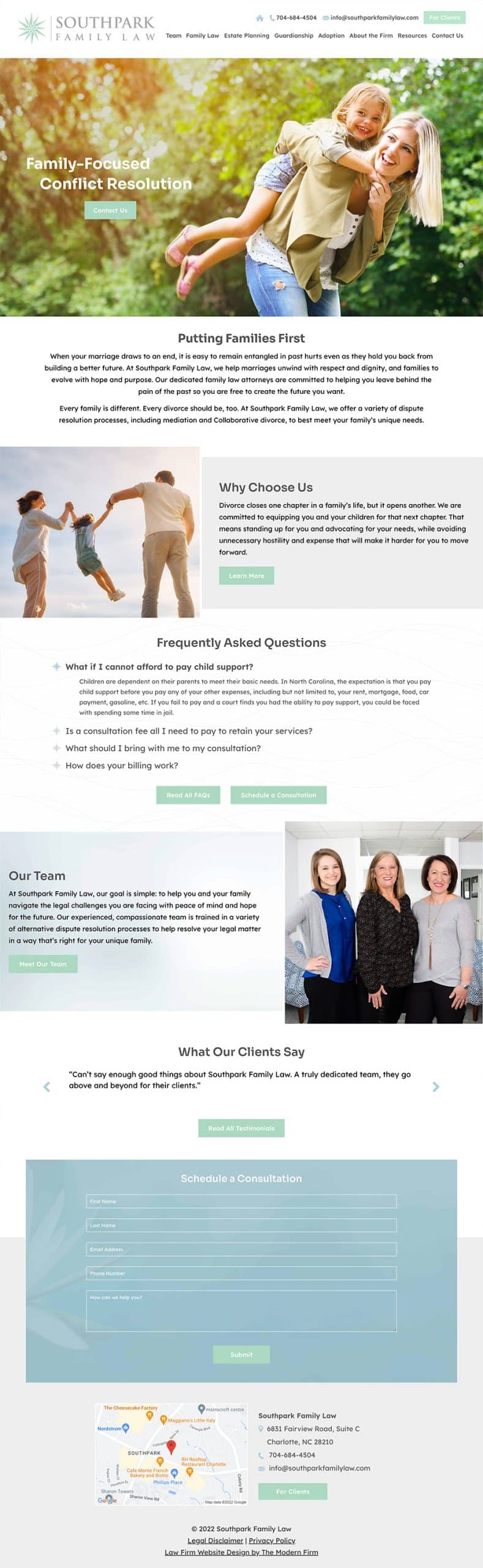 Law Firm Website Design for Southpark Family Law