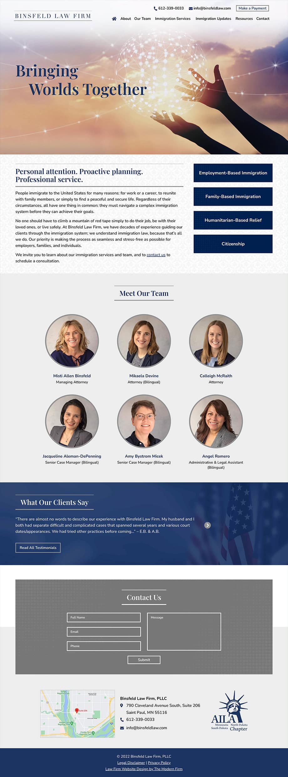 Law Firm Website Design for Binsfeld Law Firm, PLLC