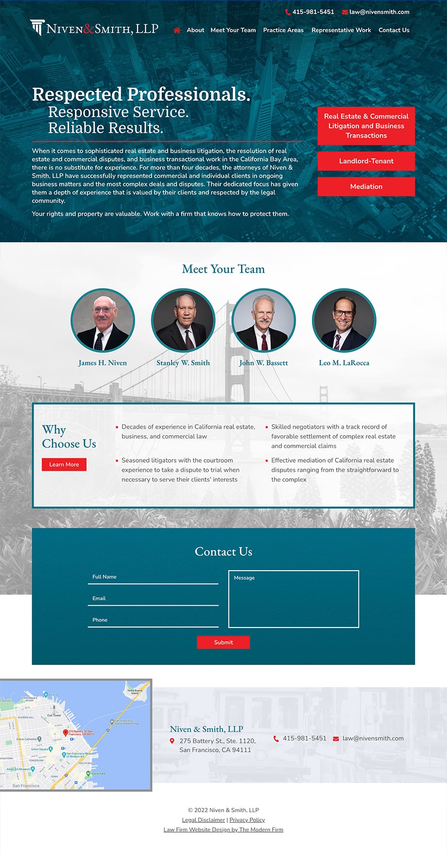 Law Firm Website Design for Niven & Smith, LLP