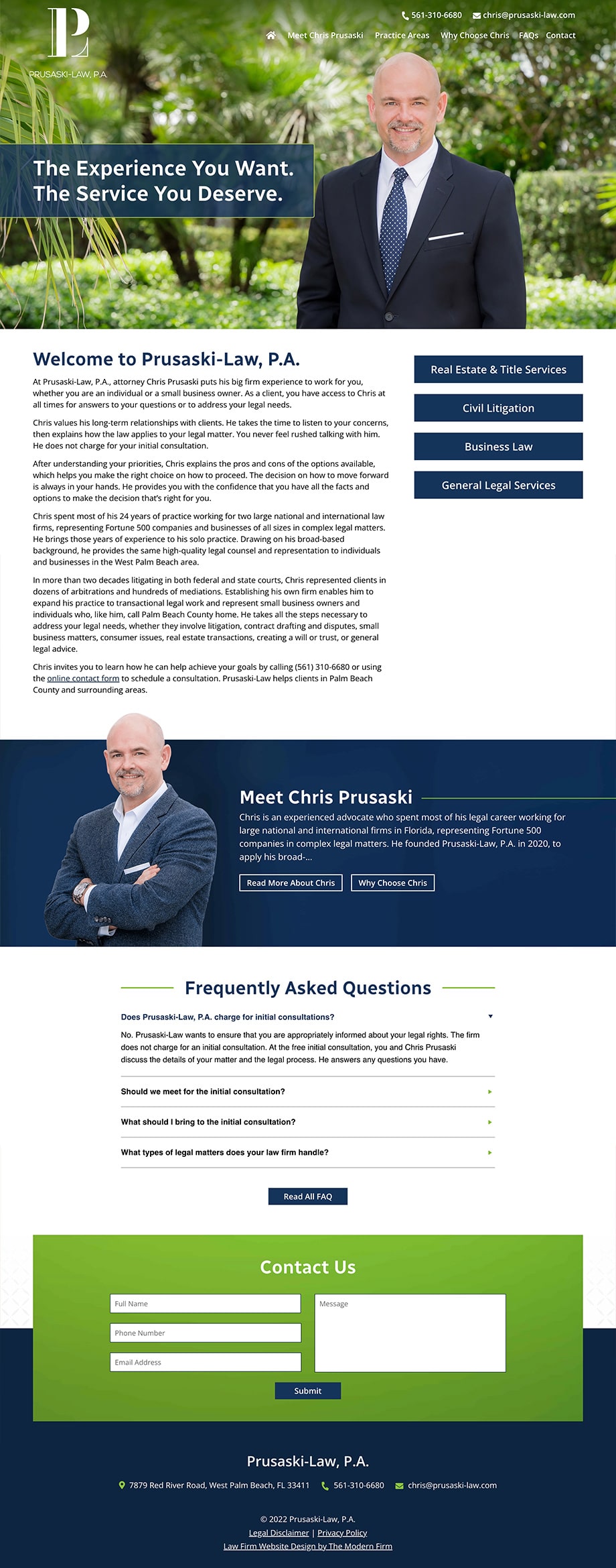 Law Firm Website Design for Prusaski-Law, P.A.