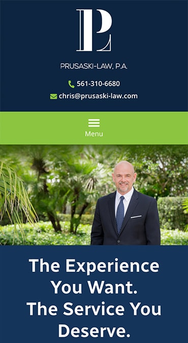 Responsive Mobile Attorney Website for Prusaski-Law, P.A.