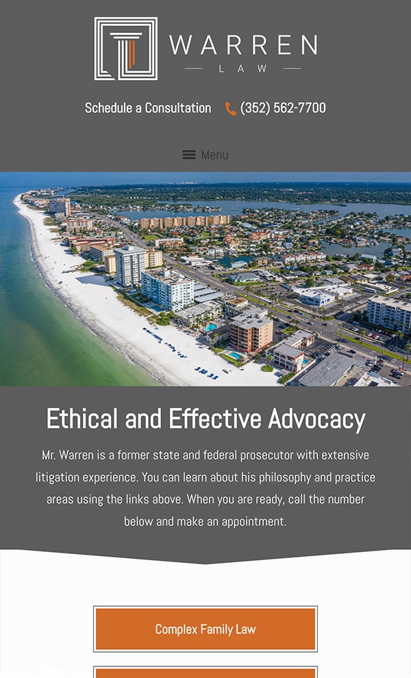 Mobile Friendly Law Firm Webiste for Warren Law Firm, PLLC