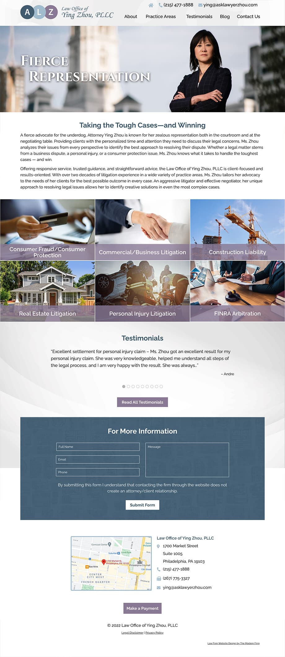 Law Firm Website Design for Law Office of Ying Zhou, PLLC