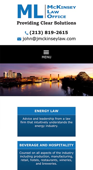 Responsive Mobile Attorney Website for McKinsey Law Office