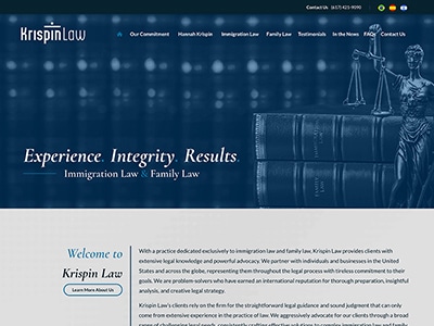 Law Firm Website design for Krispin Law, PC