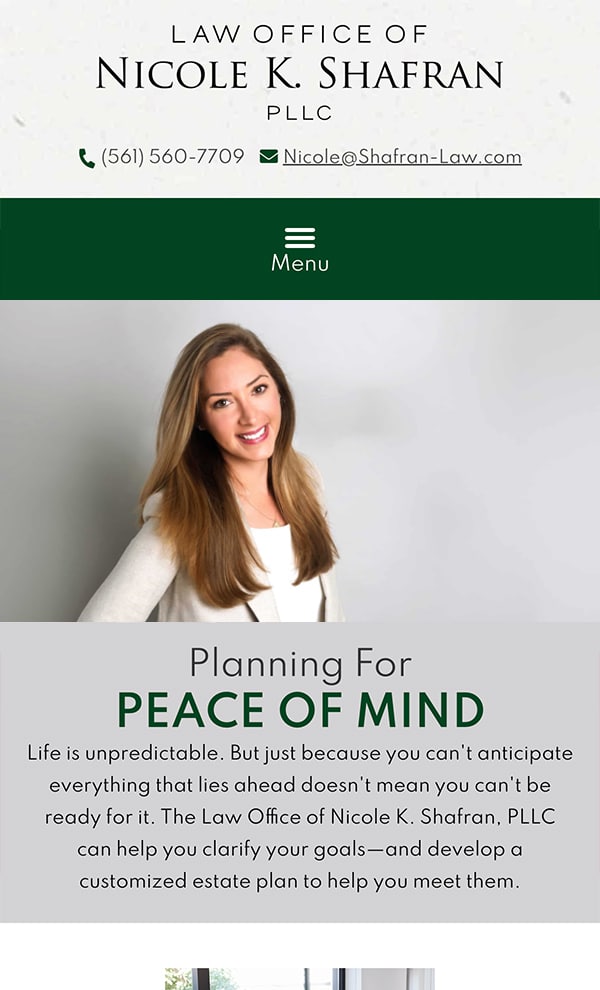 Mobile Friendly Law Firm Webiste for Law Office of Nicole K. Shafran, PLLC