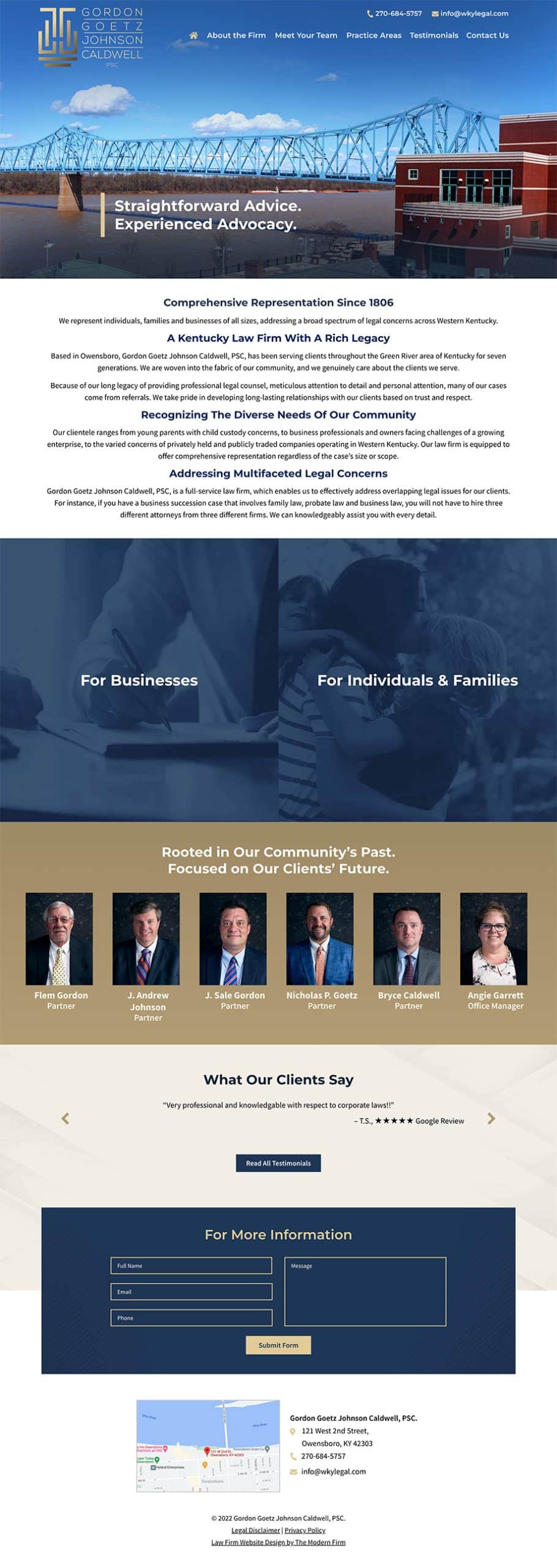 Law Firm Website Design for Gordon Goetz Johnson Caldwell, PSC.