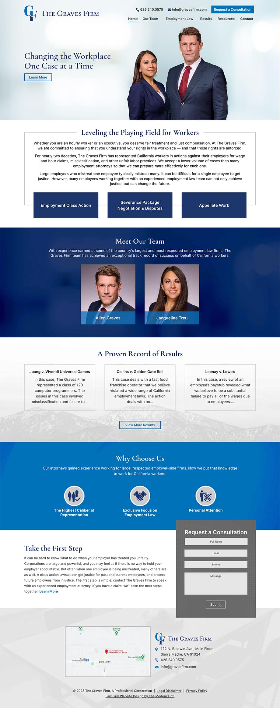 Law Firm Website Design for The Graves Firm, A Professional Corporation