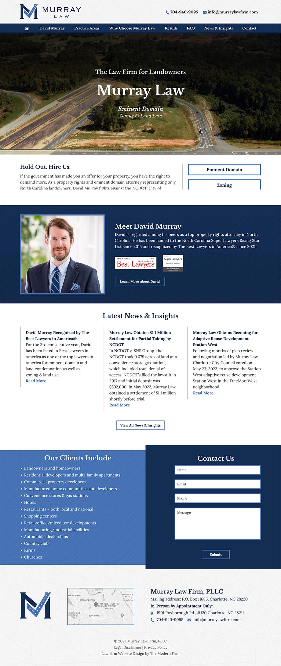 Law Firm Website Design for Murray Law Firm, PLLC