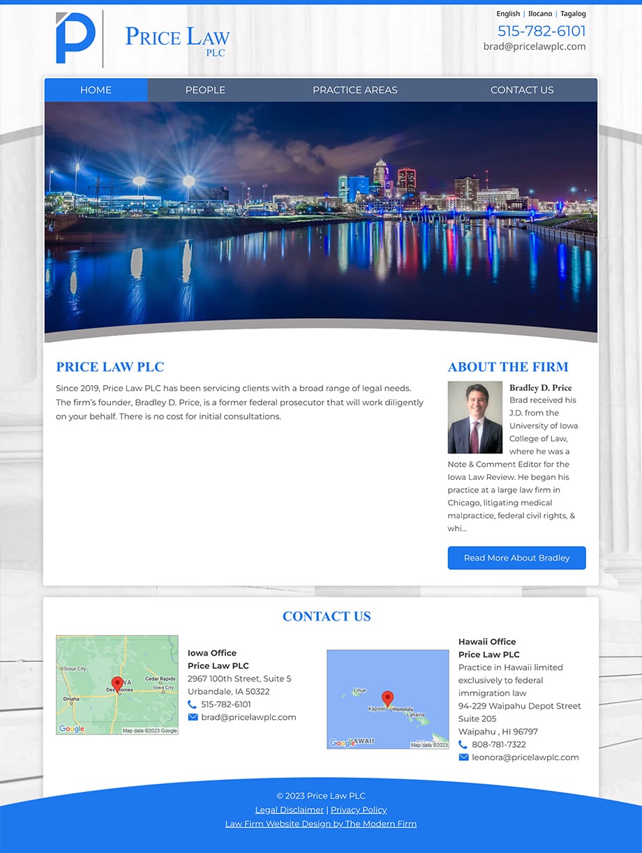 Law Firm Website Design for Price Law PLC