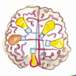 DALL·E 2023-02-28 20.36.21 - a watercolor sketch of a brainstorm