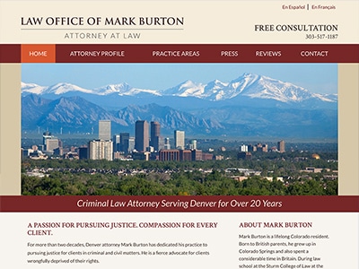 Law Firm Website design for Law Office of Mark Burton