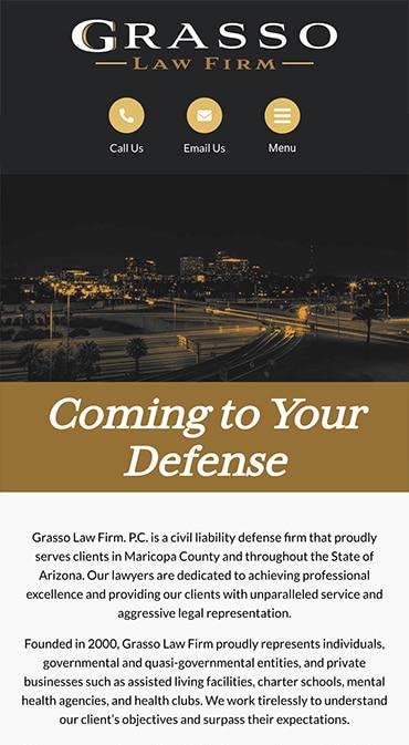 Responsive Mobile Attorney Website for Grasso Law Firm, P.C.