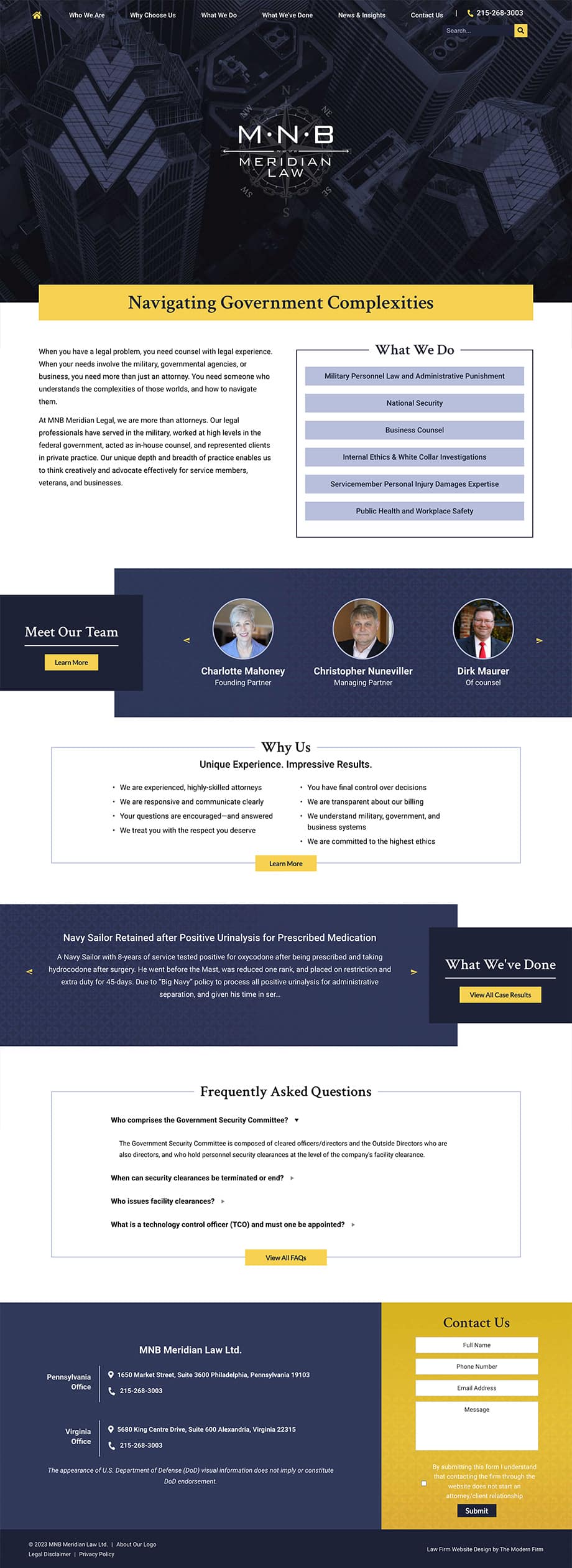 Law Firm Website Design for MNB Meridian Law Ltd.