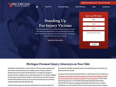 Law Firm Website design for Michigan Injury Attorneys