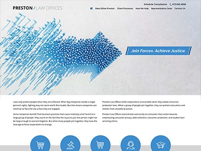 Law Firm Website design for Preston Law Offices