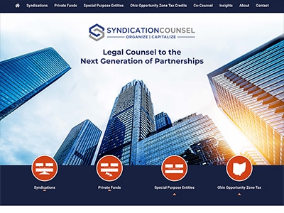 Law Firm Website design for SyndicationCounsel LLC