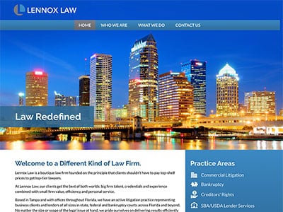 Website Design for Lennox Law, P.A.