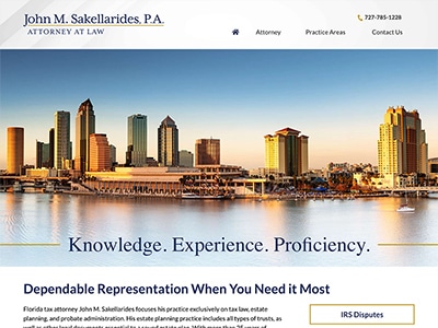 Law Firm Website design for John M. Sakellarides, P.A