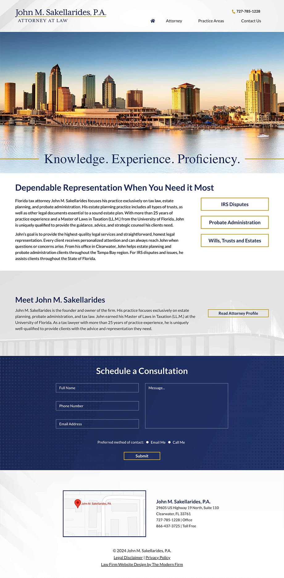 Law Firm Website Design for John M. Sakellarides, P.A