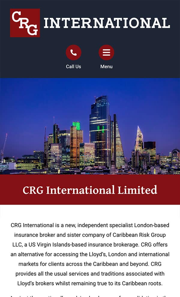 Mobile Friendly Law Firm Webiste for CRG International Limited