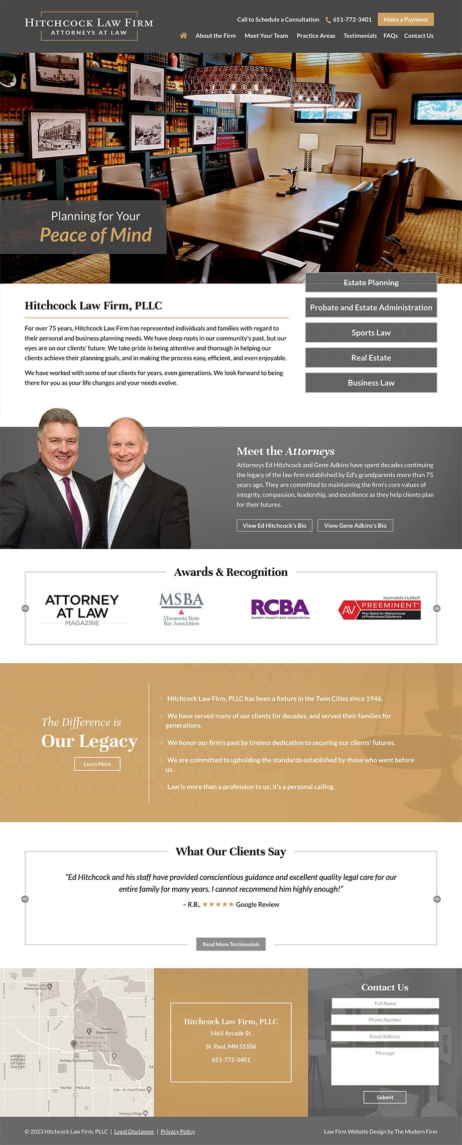 Law Firm Website Design for Hitchcock Law Firm, PLLC