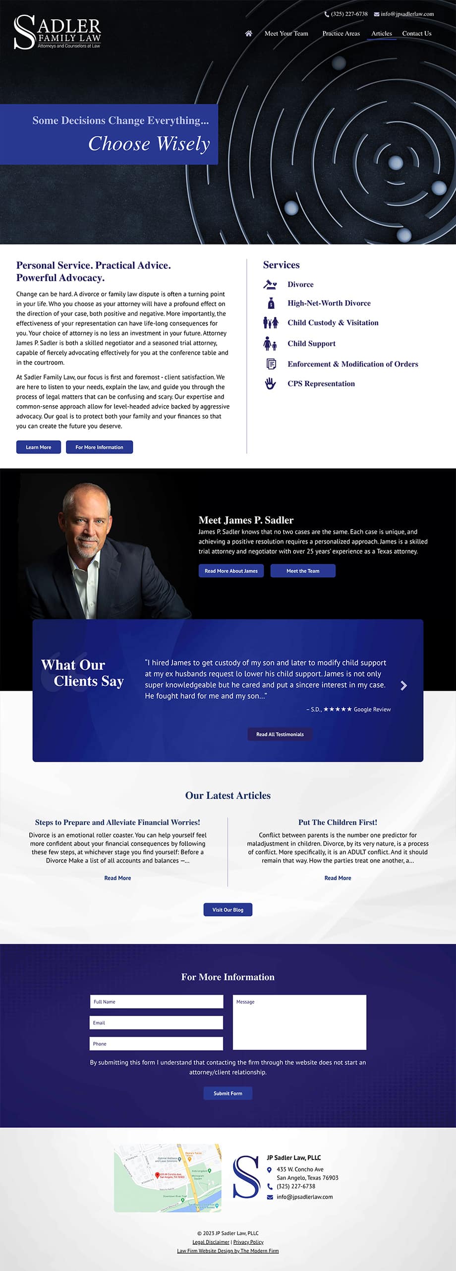 Law Firm Website Design for JP Sadler Law, PLLC