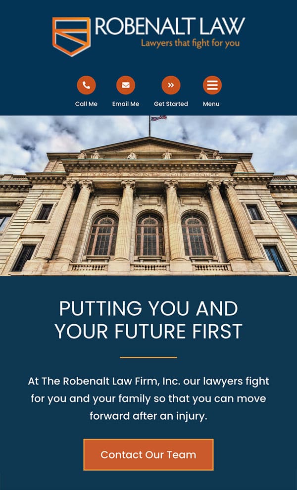 Mobile Friendly Law Firm Webiste for Robenalt Law