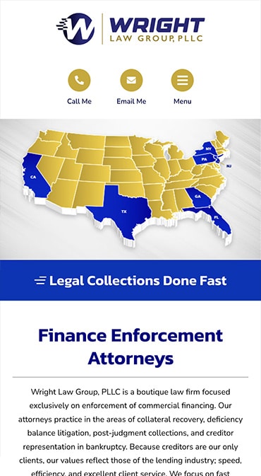 Responsive Mobile Attorney Website for Wright Law Group, PLLC