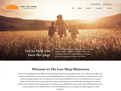 Law Firm Website design for The Law Shop Minnesota