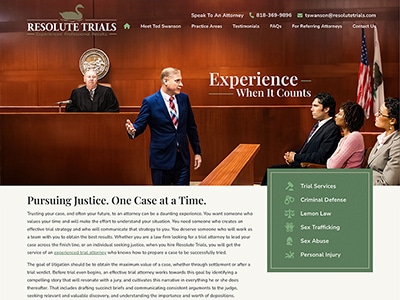 Website Design for Resolute Trials