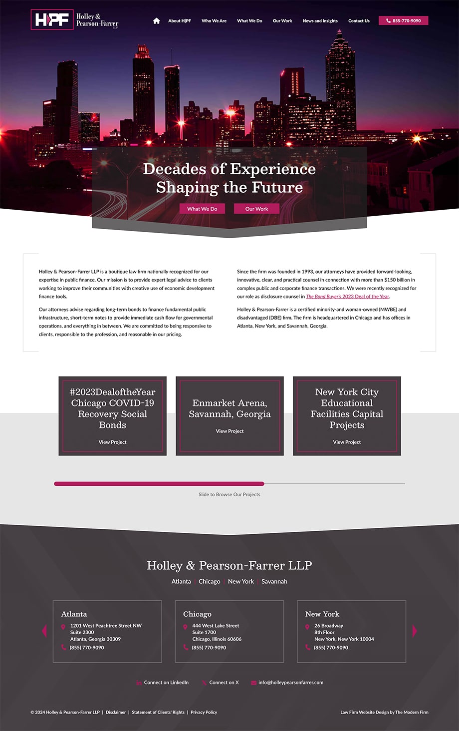 Law Firm Website Design for Holley & Pearson-Farrer LLP 