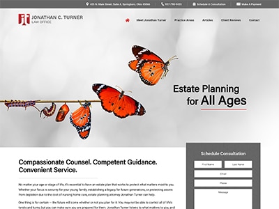 Website Design for Jonathan C. Turner Law Of…