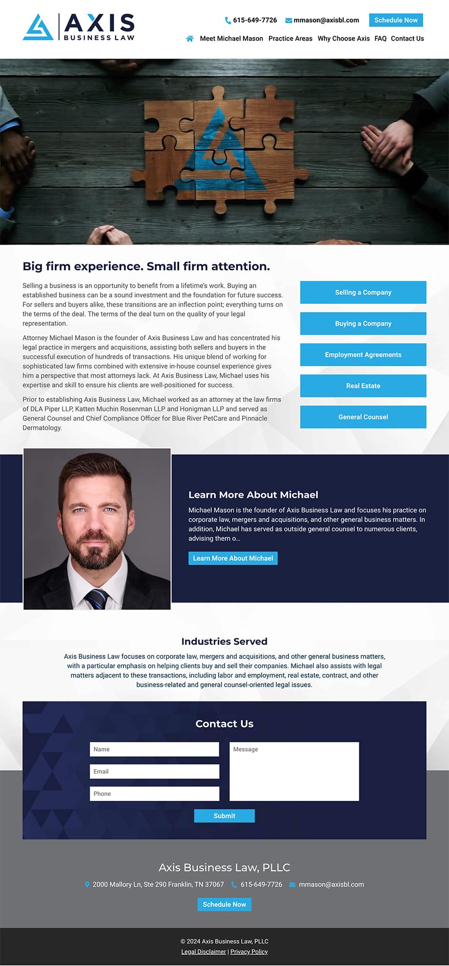 Law Firm Website Design for Axis Business Law, PLLC