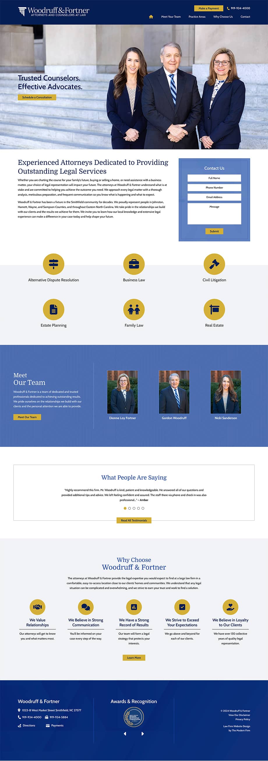 Law Firm Website Design for Woodruff & Fortner