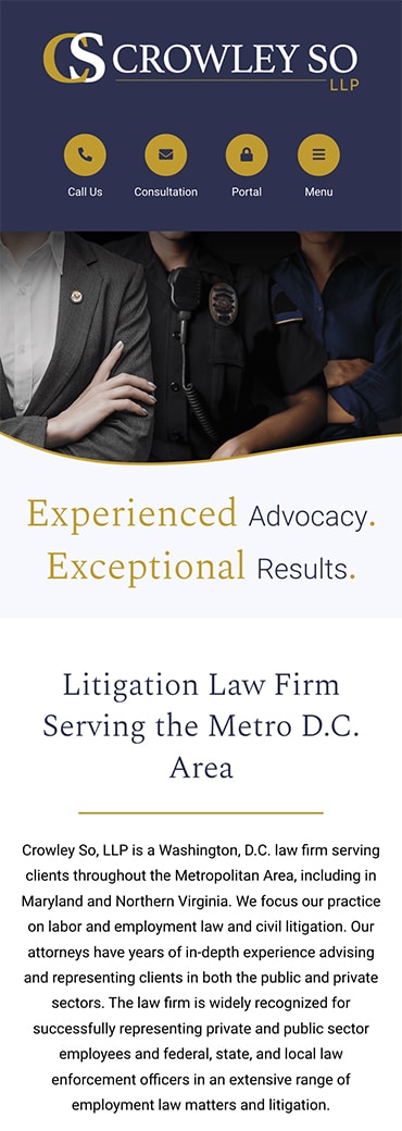 Responsive Mobile Attorney Website for Crowley So, LLP