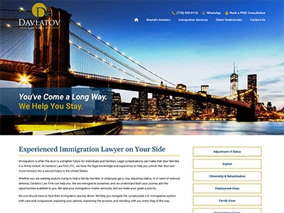 Law Firm Website design for Davlatov Law Firm, P.C.