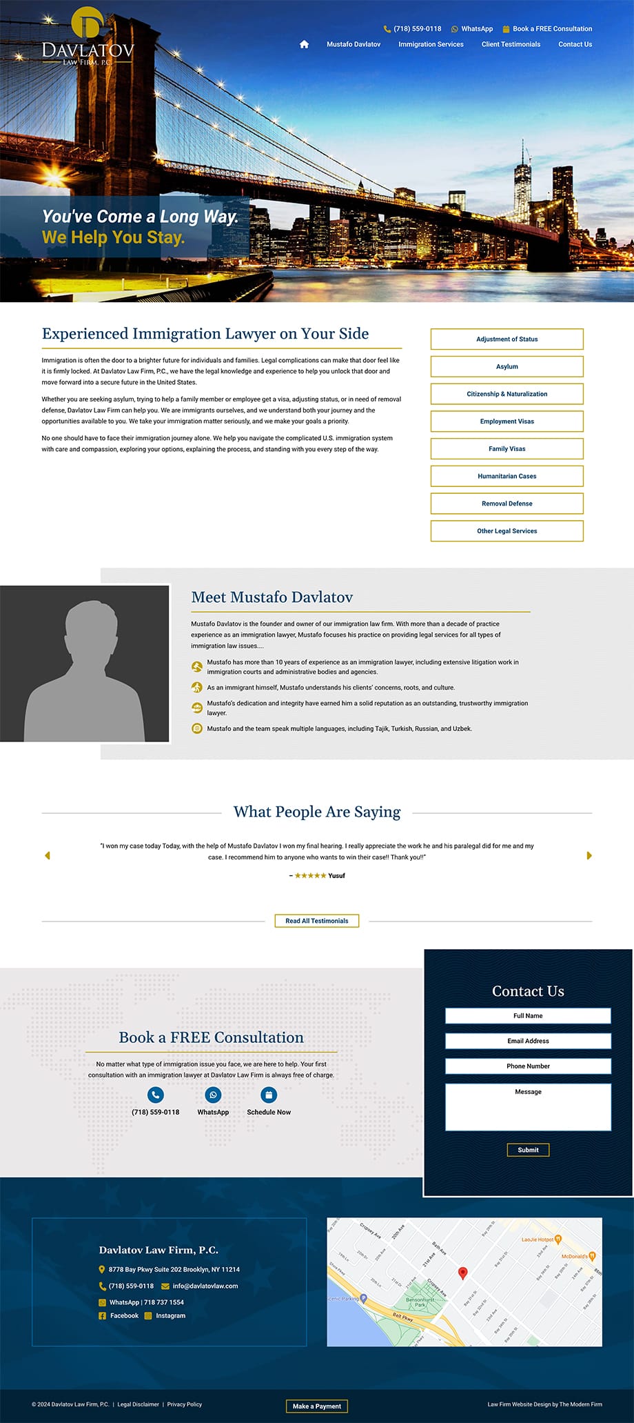 Law Firm Website Design for Davlatov Law Firm, P.C.