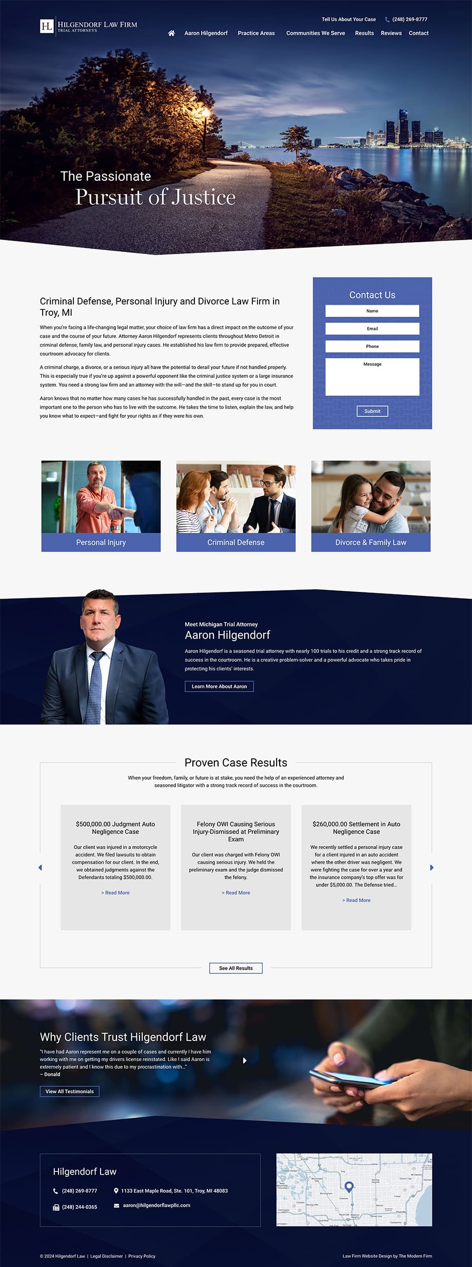 Law Firm Website Design for Hilgendorf Law