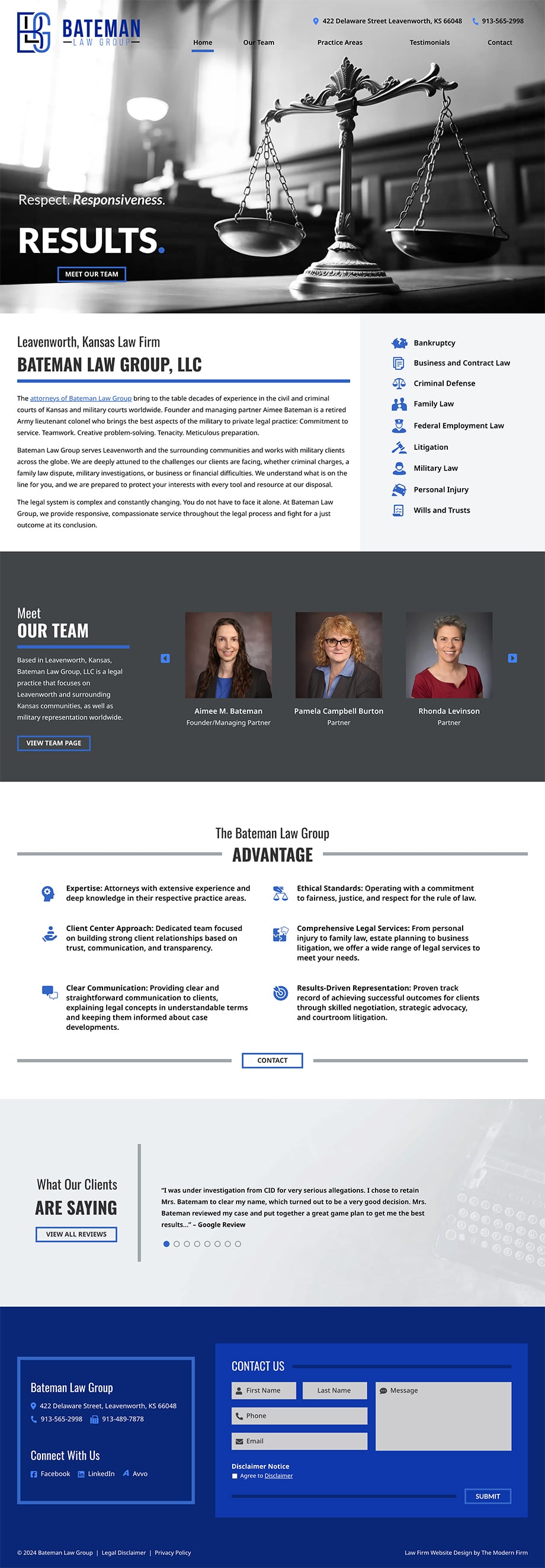 Law Firm Website Design for Bateman Law Group