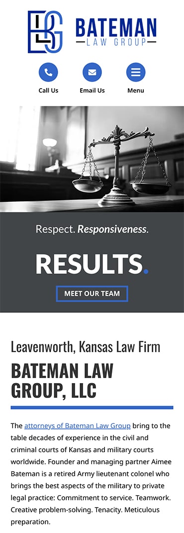 Responsive Mobile Attorney Website for Bateman Law Group