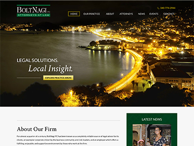 Law Firm Website design for BoltNagi PC