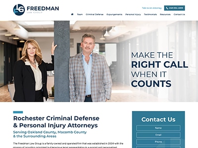 Law Firm Website design for Freedman Law Group