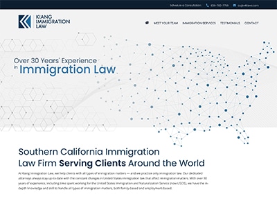 Law Firm Website design for Kiang Immigration Law