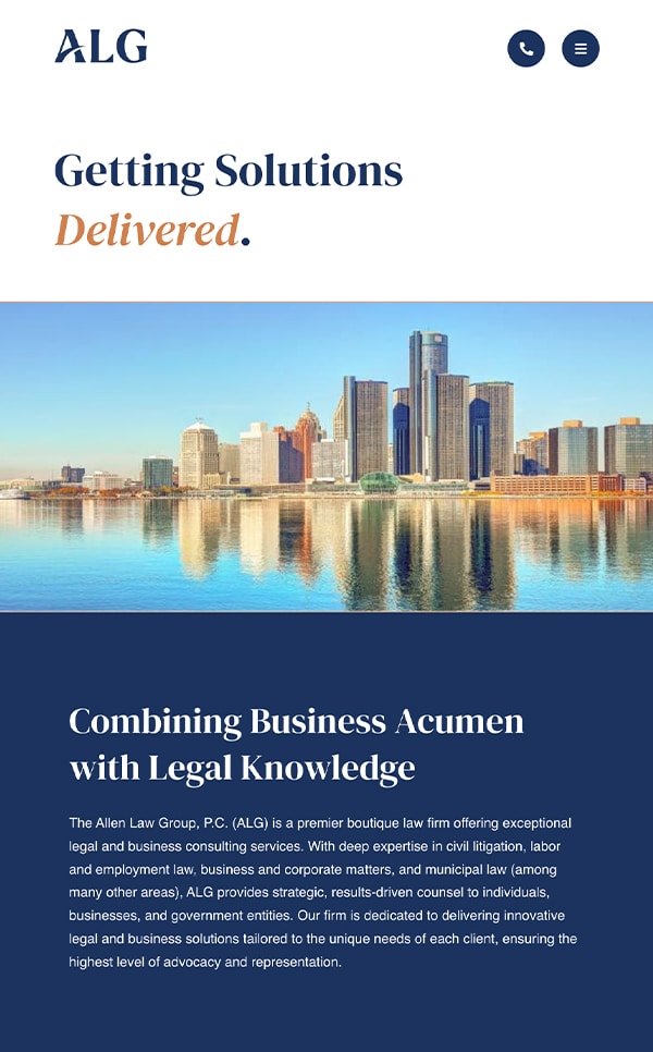 Mobile Friendly Law Firm Webiste for The Allen Law Group, P.C.