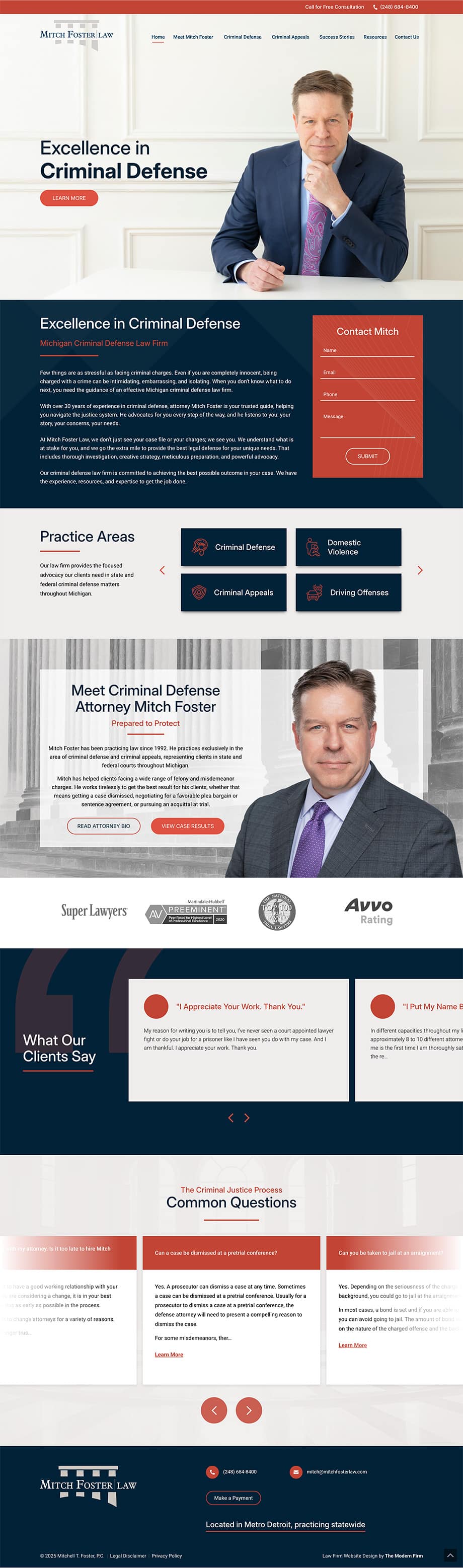 Law Firm Website Design for Mitch Foster Law