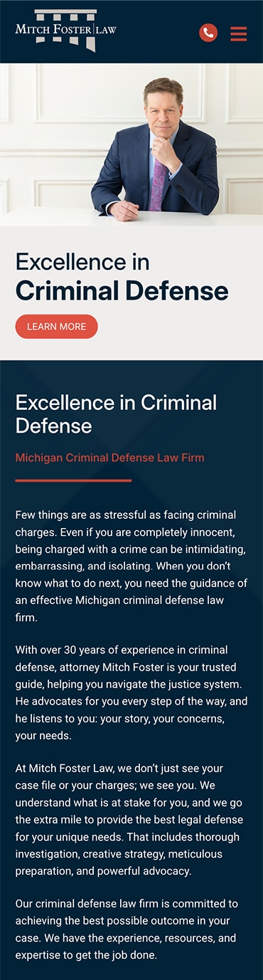 Responsive Mobile Attorney Website for Mitch Foster Law